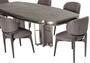 Casa Padrino Luxus Esszimmer Set Grau / Silber - 1 Luxus Esstisch & 6 Luxus Esszimmerst�hle - Esszimmer M�bel - Luxus M�bel - Luxus Einrichtung