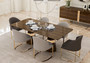 Casa Padrino Luxus Esszimmer Set - 1 Esszimmertisch & 6 Esszimmerst�hle - K�chen M�bel - Esszimmer M�bel - Luxus Qualit�t 