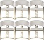 Casa Padrino Luxus Esszimmer Stuhl 6er Set mit Armlehnen Wei� / Gold H. 83 cm