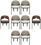 Casa Padrino Luxus Designer Esszimmer Stuhl 8er Set Grau / Braun - Luxus M�bel - Designer M�bel - Esszimmer M�bel - Restaurant M�bel - Hotel M�bel - Luxus Qualit�t
