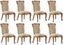 Casa Padrino Luxus Barock Esszimmerstuhl 8er Set Beige / Braun - Barock Esszimmer & Restaurant M�bel - Edel & Prunkvoll