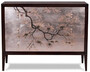 Casa Padrino Luxus Art Deco Kommode Dunkelbraun / Mehrfarbig 120 x 49 x H. 94 cm - Edle Mahagoni Kommode mit 3 Schubladen und elegantem japanischen Design - Luxus M�bel