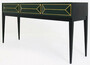 Casa Padrino Luxus Art Deco Konsole Schwarz / Gr�n / Gold 180 x 49 x H. 92 cm - Massivholz Konsolentisch mit 3 Schubladen in 3D Optik - Art Deco M�bel