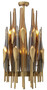 Casa Padrino Designer Kronleuchter Antik Messing / Bernsteinfarben / Grau  45 x H. 80 cm - Wohnzimmer Kronleuchter - Hotel Kronleuchter - Luxus Qualit�t