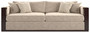 Casa Padrino Luxus Art Deco Samt Sofa Beige / Dunkelbraun Hochglanz / Gold 245 x 95 x H. 75 cm - Edles Wohnzimmer Sofa - Luxus Qualit�t