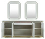 Casa Padrino Luxus Art Deco M�bel Set Wei� / Gold - 1 Sideboard & 2 Spiegel - Edel & Prunkvoll