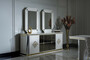 Casa Padrino Luxus Art Deco M�bel Set Wei� / Gold - 1 Sideboard & 2 Spiegel - Edel & Prunkvoll