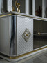 Casa Padrino Luxus Art Deco M�bel Set Wei� / Gold - 1 Sideboard & 2 Spiegel - Edel & Prunkvoll