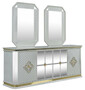 Casa Padrino Luxus Art Deco M�bel Set Wei� / Gold - 1 Sideboard & 2 Spiegel - Edel & Prunkvoll