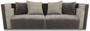 Casa Padrino Luxus Art Deco Sofa Grau / Beige / Silber 240 x 85 x H. 69 cm - Edles Wohnzimmer Sofa - Luxus Qualit�t - Art Deco M�bel 