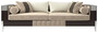 Casa Padrino Luxus Art Deco Samt Sofa Beige / Dunkelbraun / Silber 257 x 84 x H. 83 cm - Edles Wohnzimmer Sofa - Luxus Qualit�t - Art Deco M�bel 