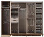 Casa Padrino Luxus Art Deco Schlafzimmerschrank Wei� / Braun 261 x 73 x H. 221 cm - Verspiegelter Massivholz Kleiderschrank - Art Deco Schlafzimmer M�bel