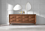 Casa Padrino Luxus Art Deco Sideboard Matt Cognac 220 x 50 x H. 92 cm - Edler Massivholz Schrank mit 4 T�ren - Esszimmer M�bel - Art Deco M�bel - Luxus M�bel