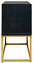 Casa Padrino Luxus Massivholz Kommode mit 2 Schubladen Schwarz / Gold 108 x 45 x H. 87 cm - Wohnzimmer M�bel - Hotel M�bel - Luxus Kollektion
