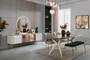 Casa Padrino Luxus Art Deco Sideboard Braun / Wei� / Gold 235 x 48 x H. 76 cm - Edler Schrank mit 4 T�ren - Art Deco M�bel