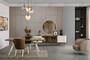 Casa Padrino Luxus Art Deco Sideboard Braun / Wei� / Gold 235 x 48 x H. 76 cm - Edler Schrank mit 4 T�ren - Art Deco M�bel