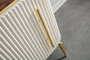 Casa Padrino Luxus Art Deco Sideboard Braun / Wei� / Gold 235 x 48 x H. 76 cm - Edler Schrank mit 4 T�ren - Art Deco M�bel