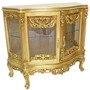 Casa Padrino Barock Sideboard Gold - Handgefertigter Massivholz Schrank mit 2 T�ren - Barock Wohnzimmer M�bel
