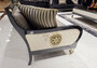 Casa Padrino Luxus Art Deco Sofa Gold / Cremefarben / Schwarz / Gold - Art Deco Wohnzimmer & Hotel M�bel - Luxus Kollektion
