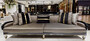 Casa Padrino Luxus Art Deco Sofa Gold / Cremefarben / Schwarz / Gold - Art Deco Wohnzimmer & Hotel M�bel - Luxus Kollektion