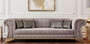 Casa Padrino Luxus Art Deco Sofa Grau / Gold - Wohnzimmer Sofa - Hotel Sofa - Luxus Art Deco Wohnzimmer & Hotel M�bel