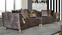 Casa Padrino Luxus Barock Sofa Schwarz / Gold / Silber - Gebogenes Wohnzimmer Sofa - Hotel Sofa - Luxus Barock Wohnzimmer & Hotel M�bel