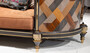 Casa Padrino Luxus Art Deco Sofa Braun / Mehrfarbig / Grau / Gold - Wohnzimmer Sofa - Wohnzimmer M�bel - Art Deco M�bel - Luxus M�bel