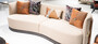 Casa Padrino Luxus Art Deco Sofa Creme / Braun / Grau / Gold - Wohnzimmer Sofa - Wohnzimmer M�bel - Art Deco M�bel - Luxus M�bel