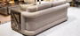 Casa Padrino Luxus Sofa Grau / Braun / Gold - Wohnzimmer Sofa - Hotel Sofa - Wohnzimmer M�bel - Hotel M�bel - Luxus M�bel
