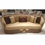 Casa Padrino Luxus Art Deco Sofa Gold / Kupfer / Grau 240 cm - Wohnzimmer M�bel