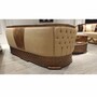 Casa Padrino Luxus Art Deco Sofa Gold / Kupfer / Grau 240 cm - Wohnzimmer M�bel