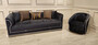 Casa Padrino Luxus Art Deco Sofa Lila / Grau / Gold - Wohnzimmer Sofa - Hotel Sofa - Luxus Art Deco Wohnzimmer & Hotel M�bel
