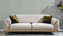 Casa Padrino Luxus Art Deco Sofa Hellgrau / Braun / Gold 230 x 100 x H. 92 cm - Edles Wohnzimmer Sofa mit dekorativen Kissen - Luxus Art Deco M�bel