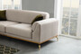Casa Padrino Luxus Art Deco Sofa Hellgrau / Braun / Gold 230 x 100 x H. 92 cm - Edles Wohnzimmer Sofa mit dekorativen Kissen - Luxus Art Deco M�bel