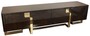 Casa Padrino Luxus Art Deco TV Schrank Dunkelbraun / Gold 220 x 50 x H. 60 cm - Edler Fernsehschrank mit 4 T�ren - Art Deco Wohnzimmer M�bel 