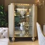 Casa Padrino Luxus Art Deco Vitrine mit 2 Glast�ren Grau / Gold 142 x H. 182 cm - Luxus Art Deco Esszimmer & Hotel M�bel