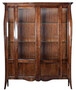 Casa Padrino Luxus Art Deco Vitrine Braun 170 x 50 x H. 215 cm - Massivholz Vitrinenschrank mit 2 Glast�ren - Luxus Art Deco Wohnzimmer M�bel