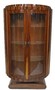 Casa Padrino Art Deco Vitrine Braun 100 x 45 x H. 165 cm - Halbrunder Mahagoni Vitrinenschrank mit 2 Glast�ren - Art Deco Wohnzimmer M�bel 