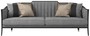 Casa Padrino Luxus Art Deco Samt Sofa Grau / Schwarz / Silber 250 x 95 x H. 93 cm - Edles Wohnzimmer Sofa - Luxus Qualit�t - Art Deco M�bel 