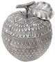 Casa Padrino Luxus Aufbewahrungsbox mit Deckel in Apfelform Antik Silber  18 x H. 20 cm - Deko Accessoires