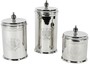 Casa Padrino Luxus Keksdosen Set Silber - 3 runde Messing Aufbewahrungsdosen mit Deckel - Hotel & Restaurant Accessoires