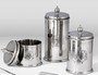 Casa Padrino Luxus Keksdosen Set Silber - 3 runde Messing Aufbewahrungsdosen mit Deckel - Hotel & Restaurant Accessoires