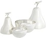 Casa Padrino Luxus Aufbewahrungsboxen Set mit Deckel in Birnenform Silber - Luxus Deko Accessoires