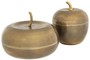 Casa Padrino Luxus Aufbewahrungsboxen Set mit Deckel in Apfelform Vintage Messing - Luxus Deko Accessoires