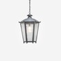 Casa Padrino Luxus Au�en H�ngeleuchte Laterne Schwarz  50 x H. 70 cm - Handgefertigte Laterne aus Glas in sechseckiger Form - Luxus Kollektion - Edel & Prunkvoll