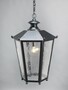 Casa Padrino Luxus Au�en H�ngeleuchte Laterne Schwarz  50 x H. 70 cm - Handgefertigte Laterne aus Glas in sechseckiger Form - Luxus Kollektion - Edel & Prunkvoll