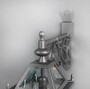 Casa Padrino Luxus Au�en Laterne Grau B. 29 x H. 54 cm - Handgefertigte Laterne aus Schmiedeeisen - Luxus Kollektion - Edel & Prunkvoll