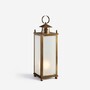 Casa Padrino Luxus Au�en Laterne Messing Vernickelt B. 20 x H. 50 cm - Handgefertigte Laterne aus Messing - Luxus Kollektion - Edel & Prunkvoll 