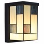 Casa Padrino Art Deco Tiffany LED Au�enwandleuchte Creme / Grau / Schwarz H. 28 cm