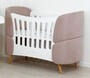 Casa Padrino Luxus Babybett Wei� / Grau / Naturfarben 145 cm